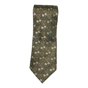 Tommy Bahama 100% Silk Hand Sewn Tie Green Tropical Island Palm Tree Necktie OS